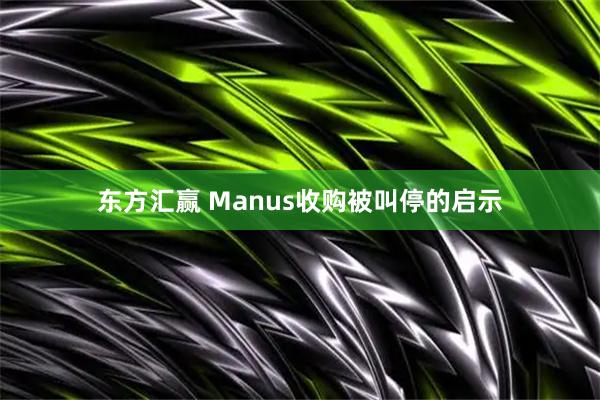 东方汇赢 Manus收购被叫停的启示
